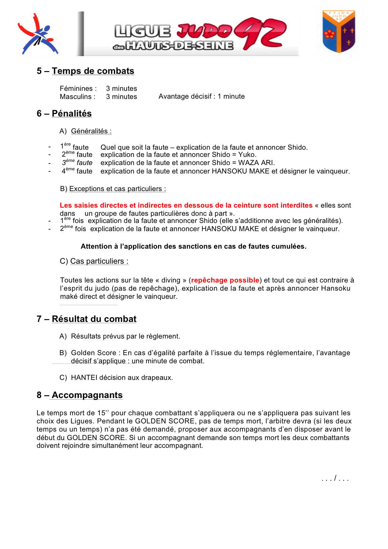 reglement arbitrage minimes